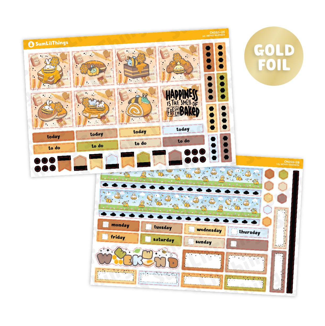 Hobonichi COUSIN - Lil' Honey Pastries - Gold Foil - SumLilThings