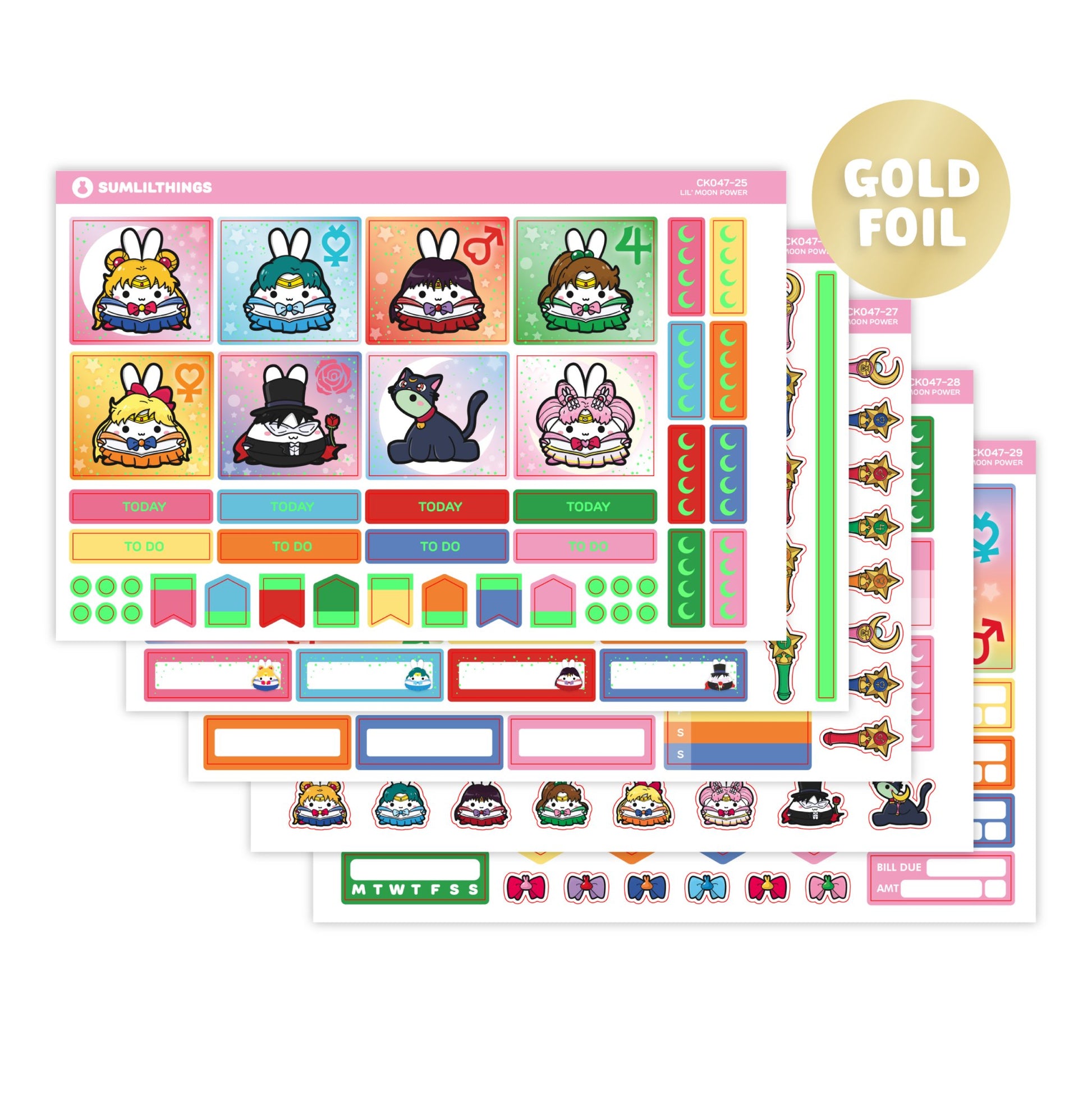 Hobonichi COUSIN - Lil' Moon Power - Gold Foil - SumLilThings