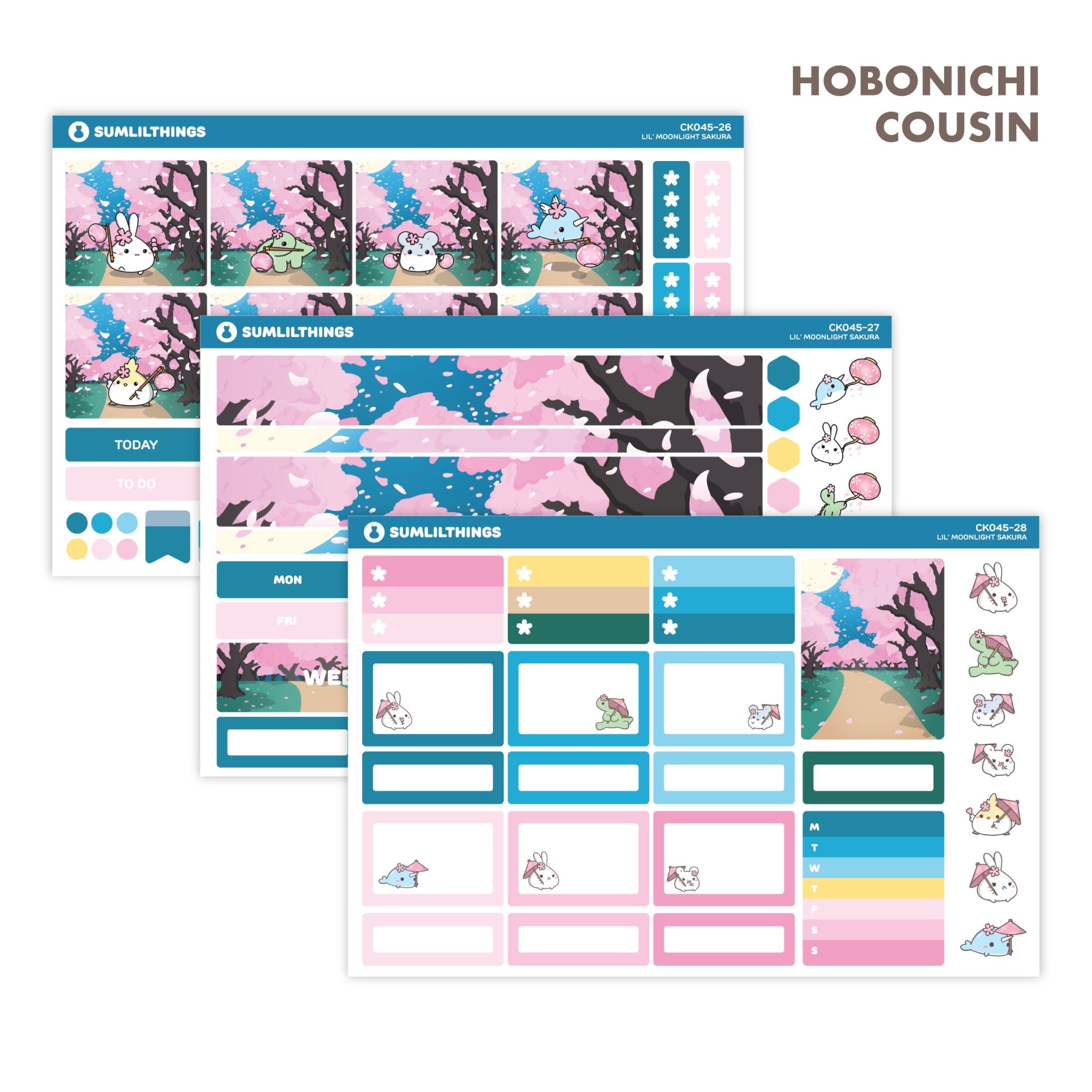 Hobonichi Cousin - Lil' Moonlight Sakura (3 Pages) - SumLilThings
