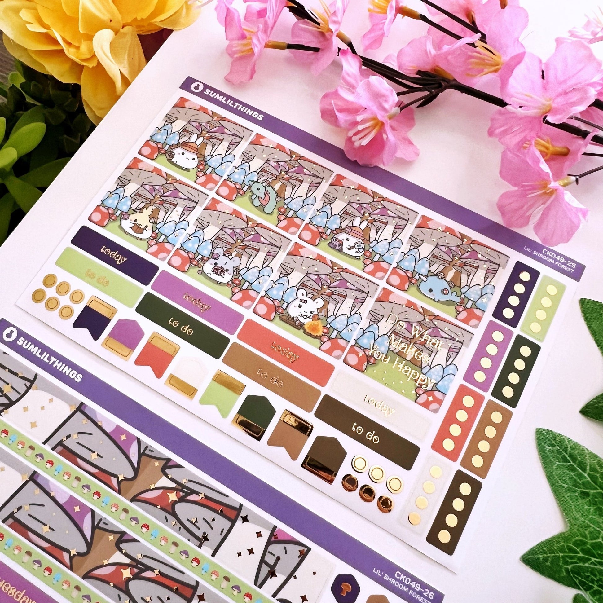 Hobonichi COUSIN - Lil' Mushroom Forest - Gold Foil - SumLilThings