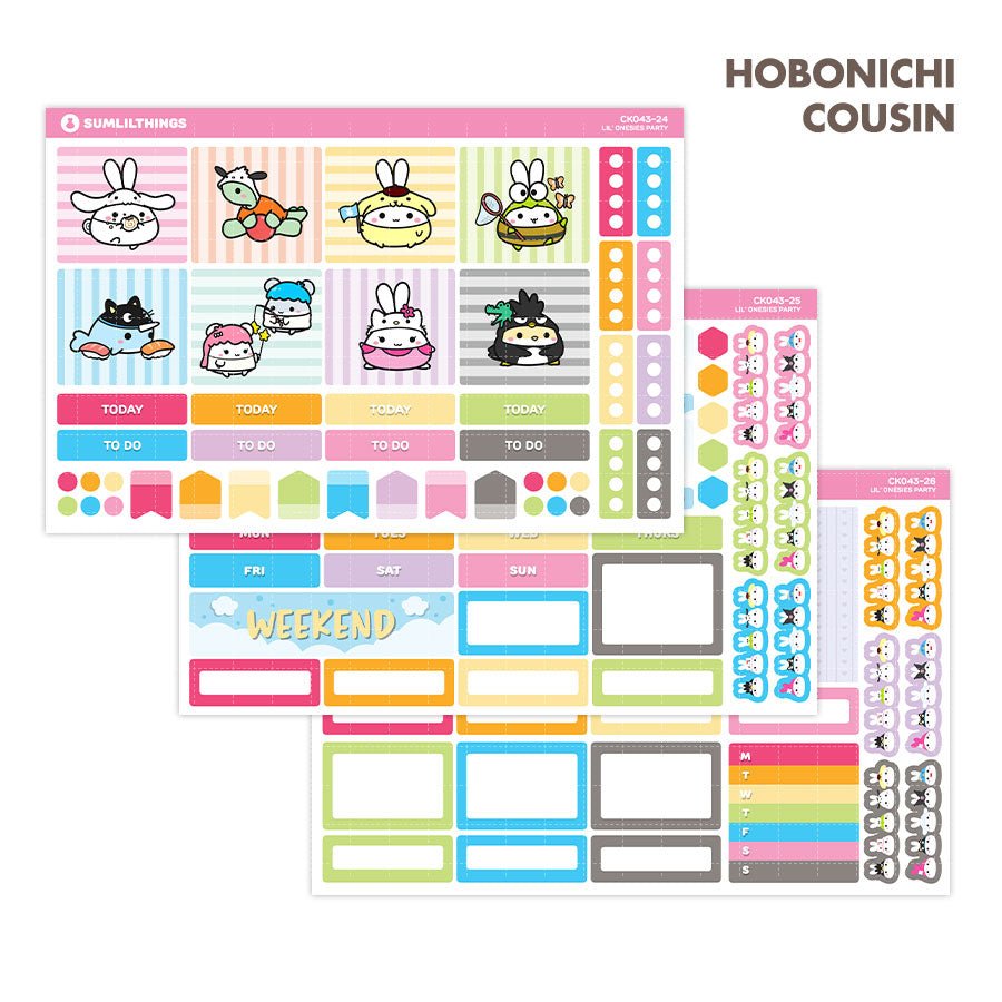 Hobonichi Cousin - Lil' Onesies Party (3 Pages) - SumLilThings