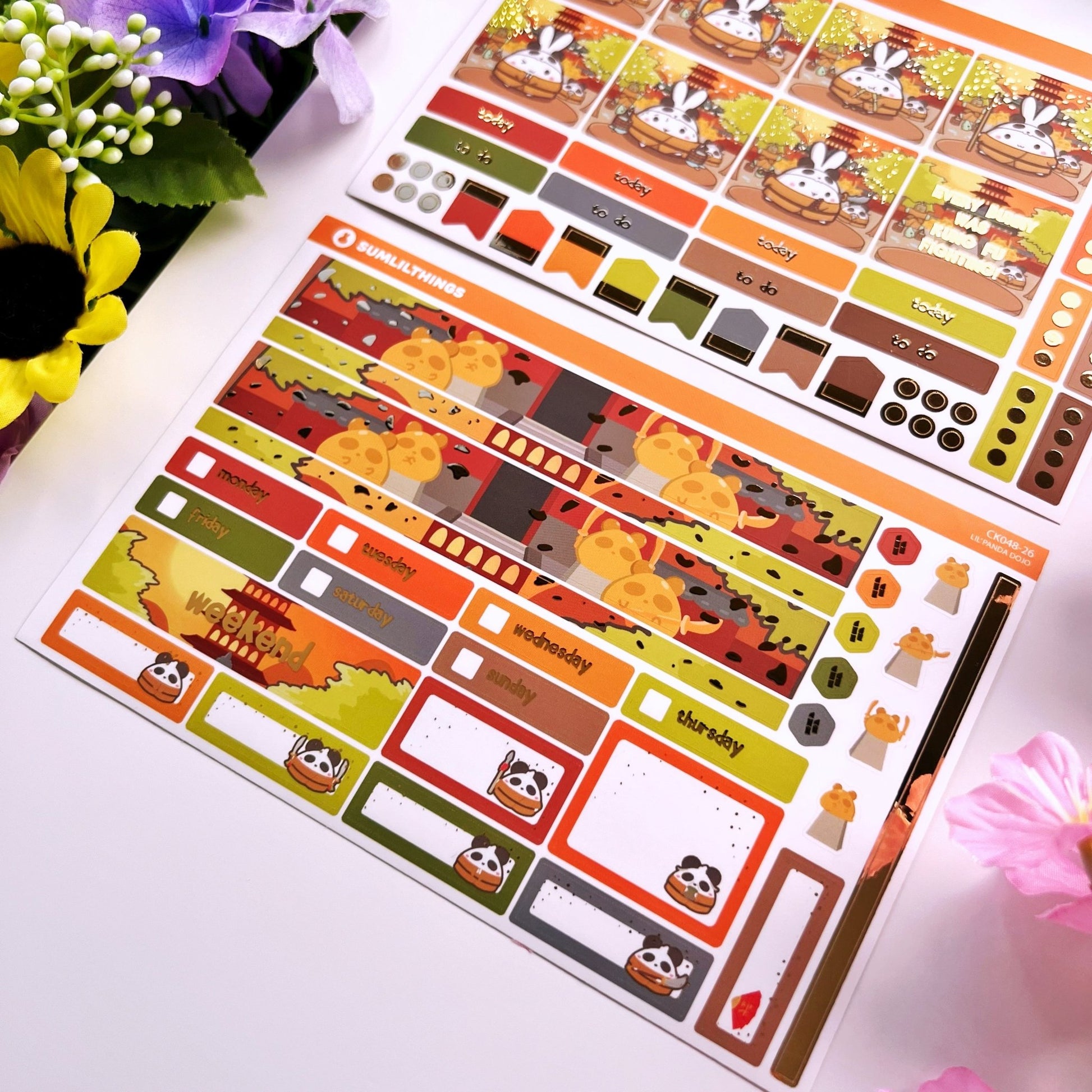 Hobonichi COUSIN - Lil' Panda Dojo - Gold Foil - SumLilThings