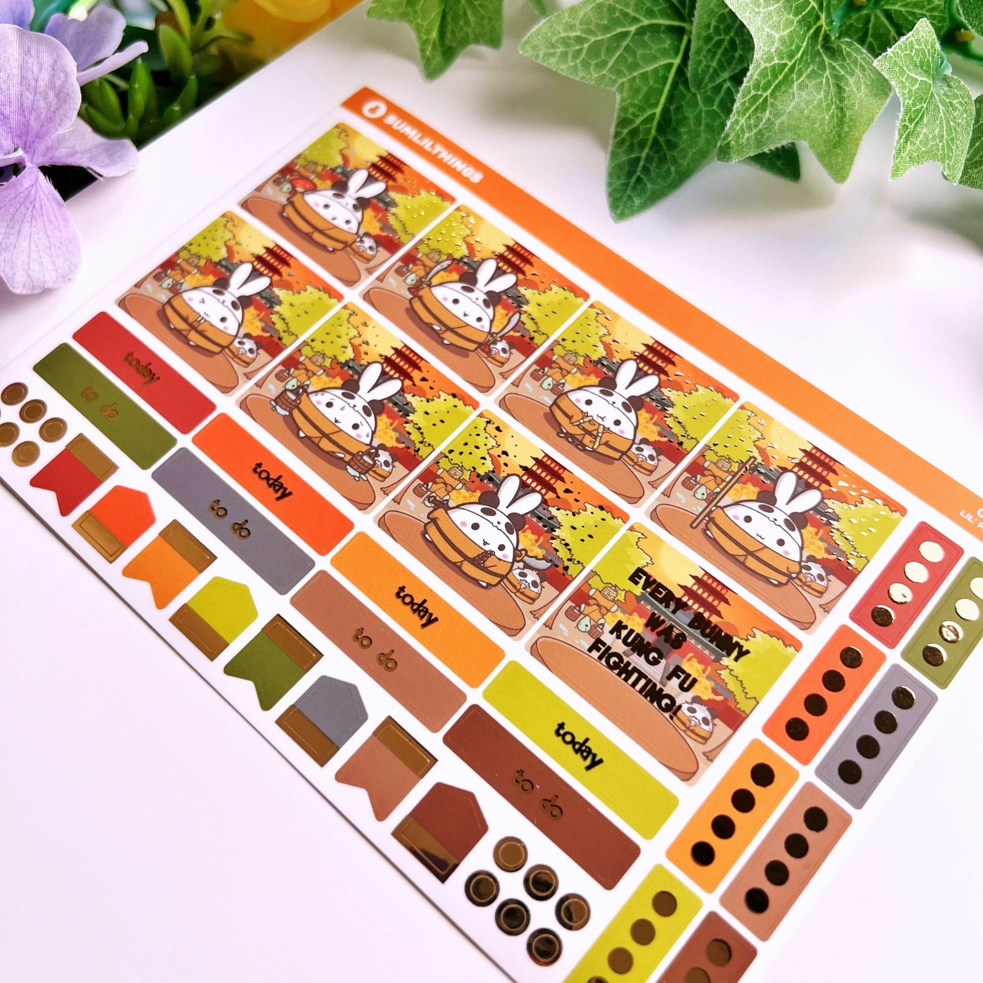 Hobonichi COUSIN - Lil' Panda Dojo - Gold Foil - SumLilThings