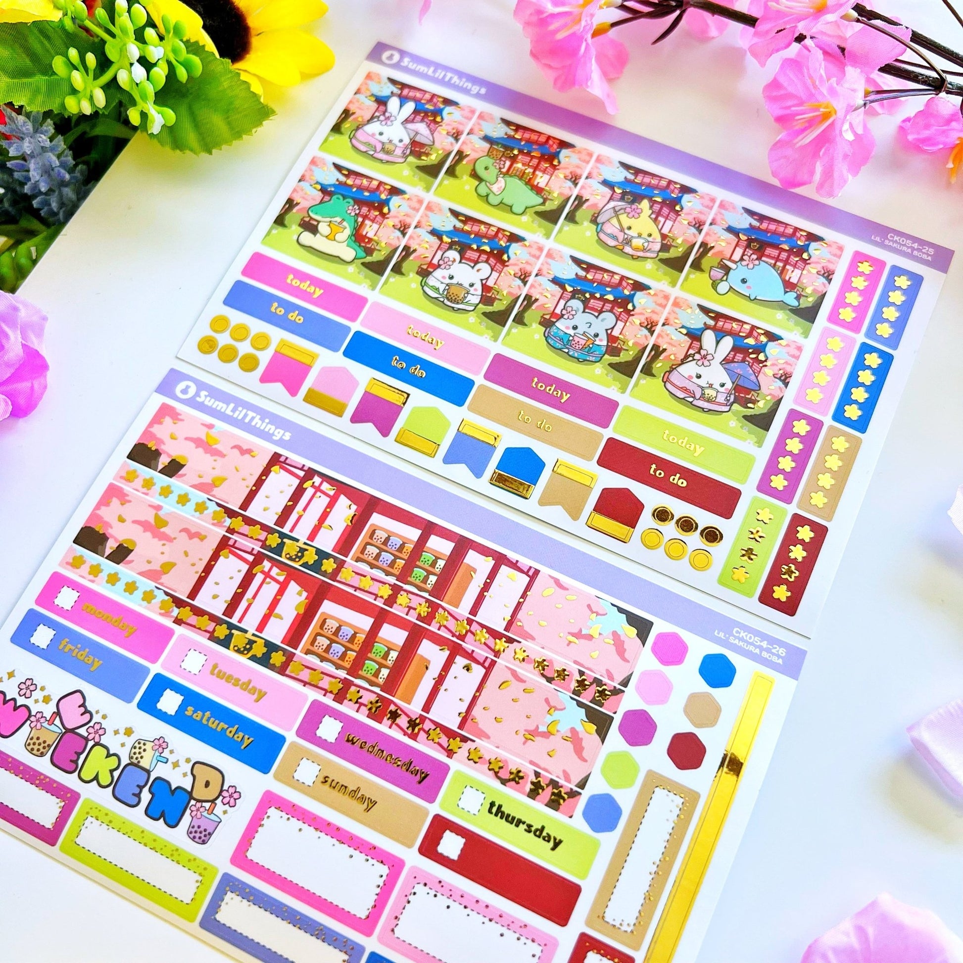 Hobonichi COUSIN - Lil' Sakura Boba - Gold Foil - SumLilThings