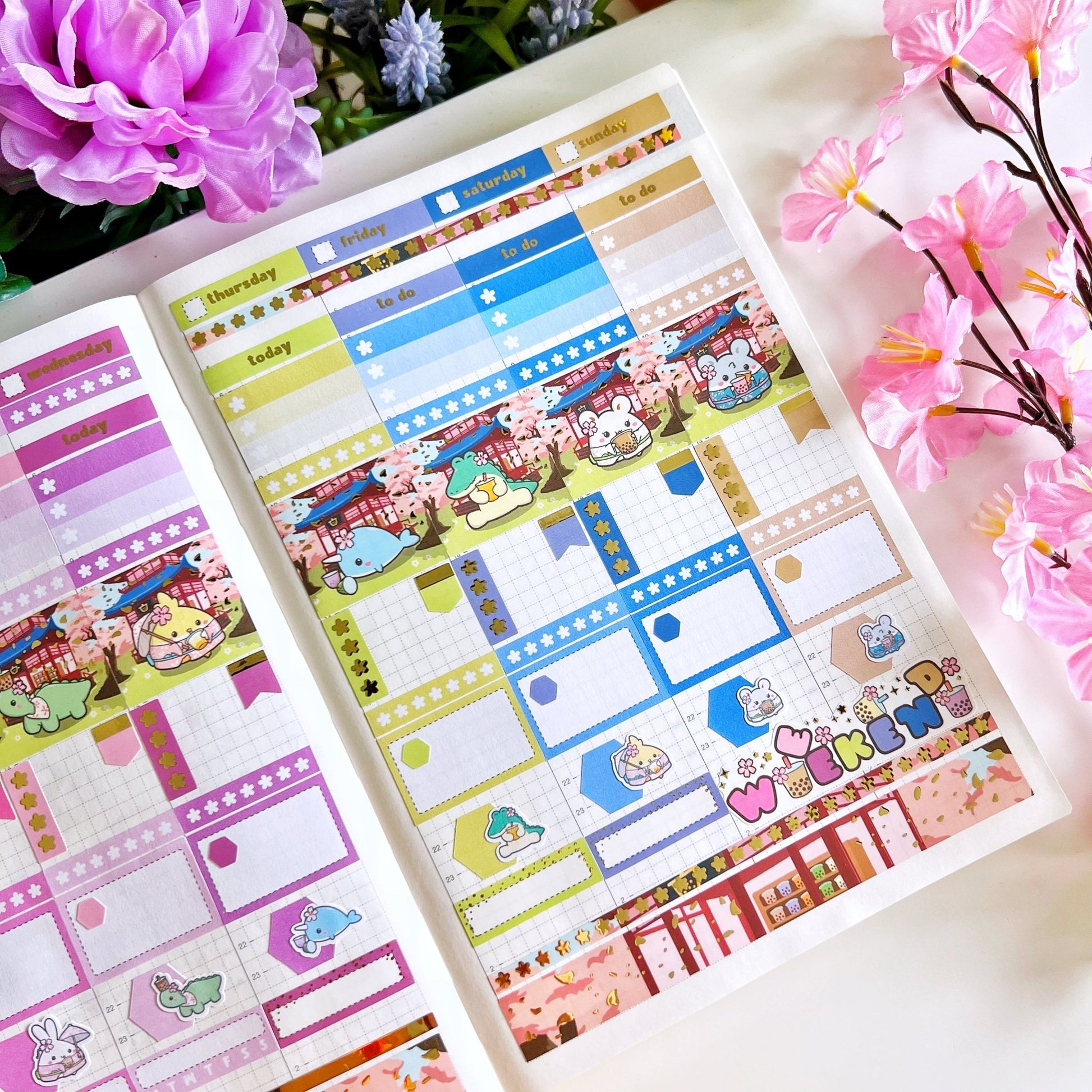 Hobonichi COUSIN - Lil' Sakura Boba - Gold Foil - SumLilThings