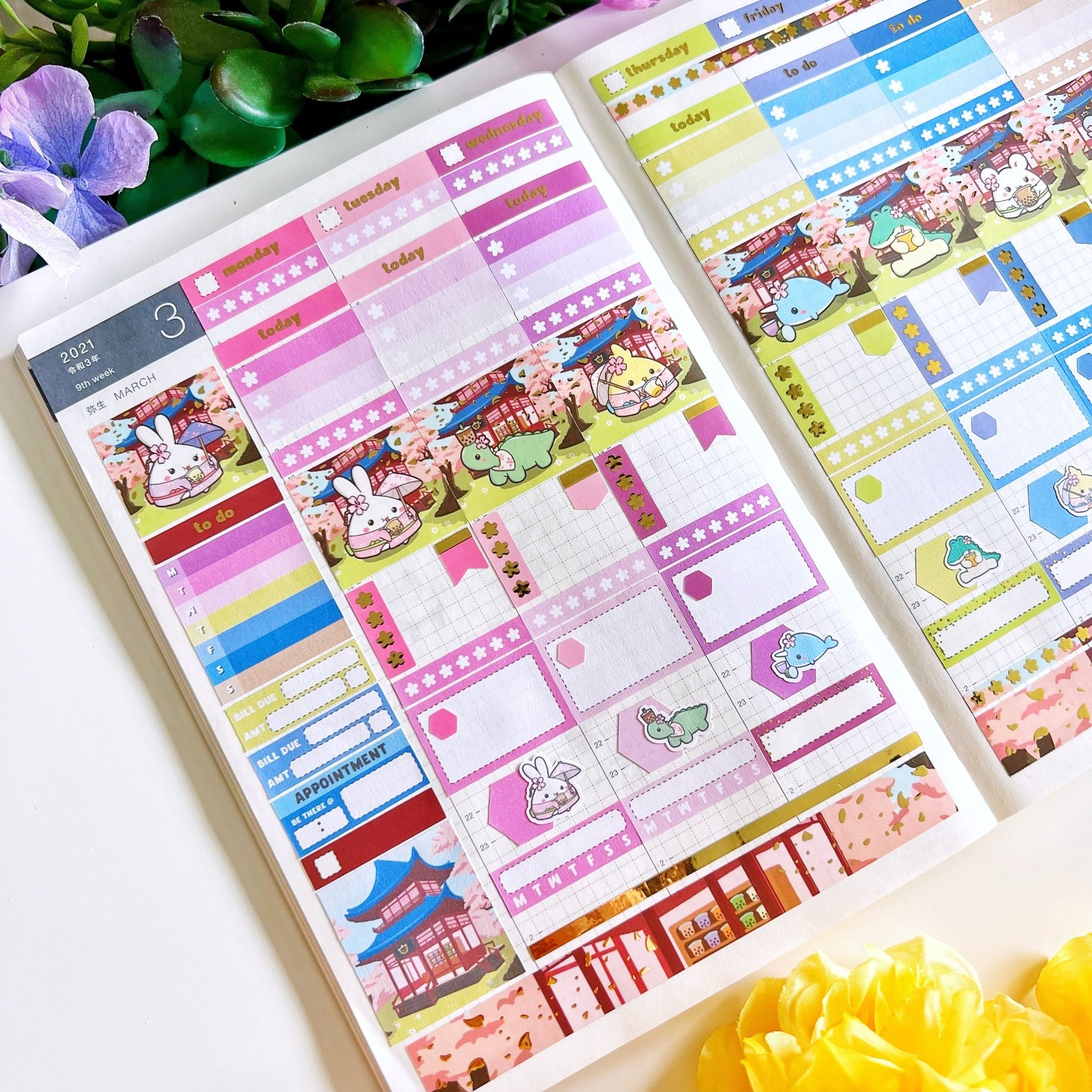 Hobonichi COUSIN - Lil' Sakura Boba - Gold Foil - SumLilThings