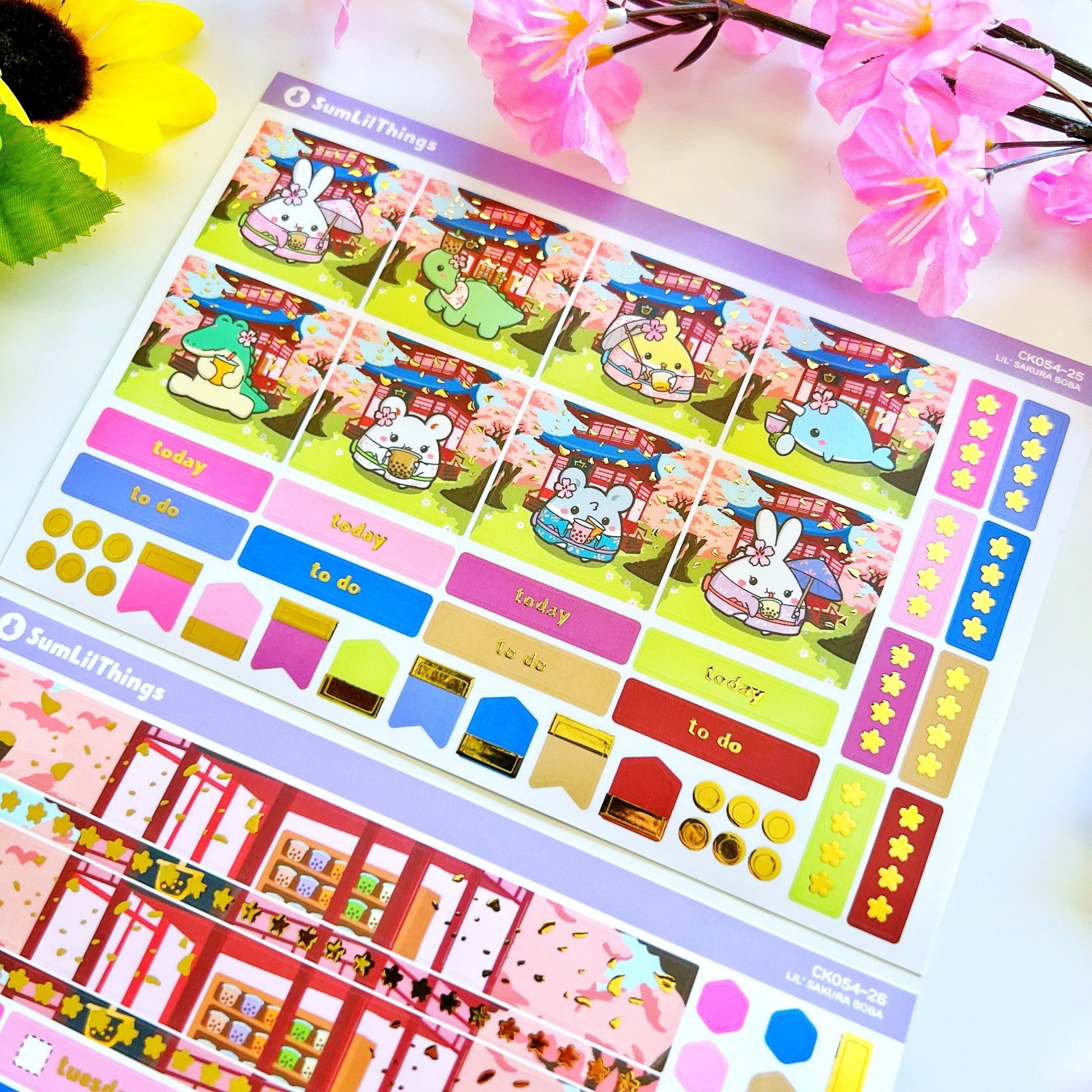 Hobonichi COUSIN - Lil' Sakura Boba - Gold Foil - SumLilThings