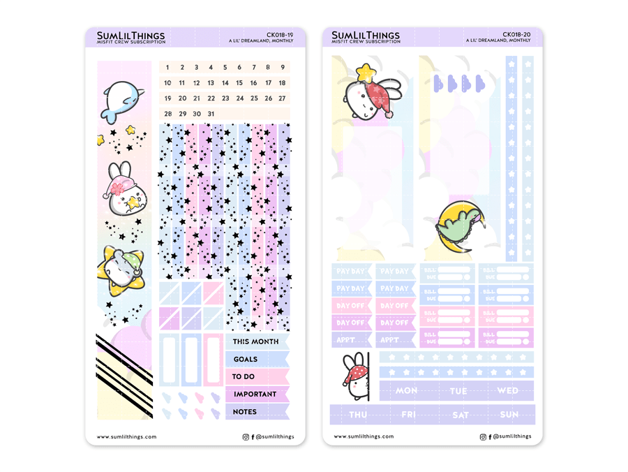 Hobonichi WEEKS Kit - Dreamland - Monthly View - SumLilThings