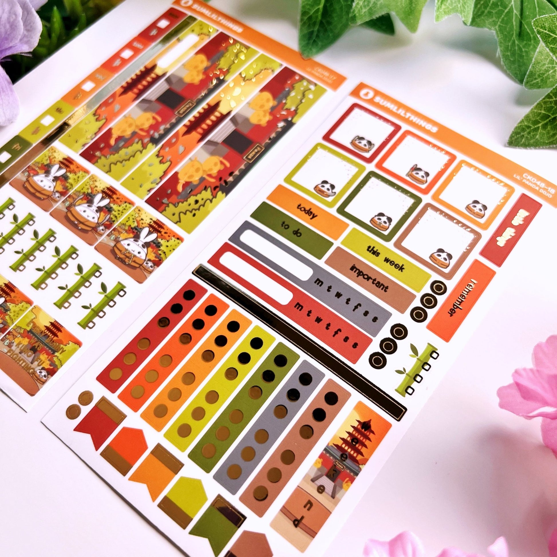 Hobonichi WEEKS Kit - Lil' Panda Dojo (2 Pages) - SumLilThings