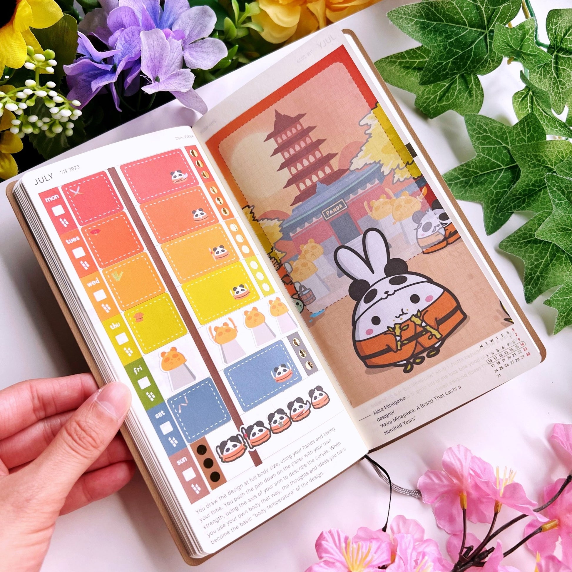 Hobonichi WEEKS Kit - Lil' Panda Dojo (2 Pages) - SumLilThings