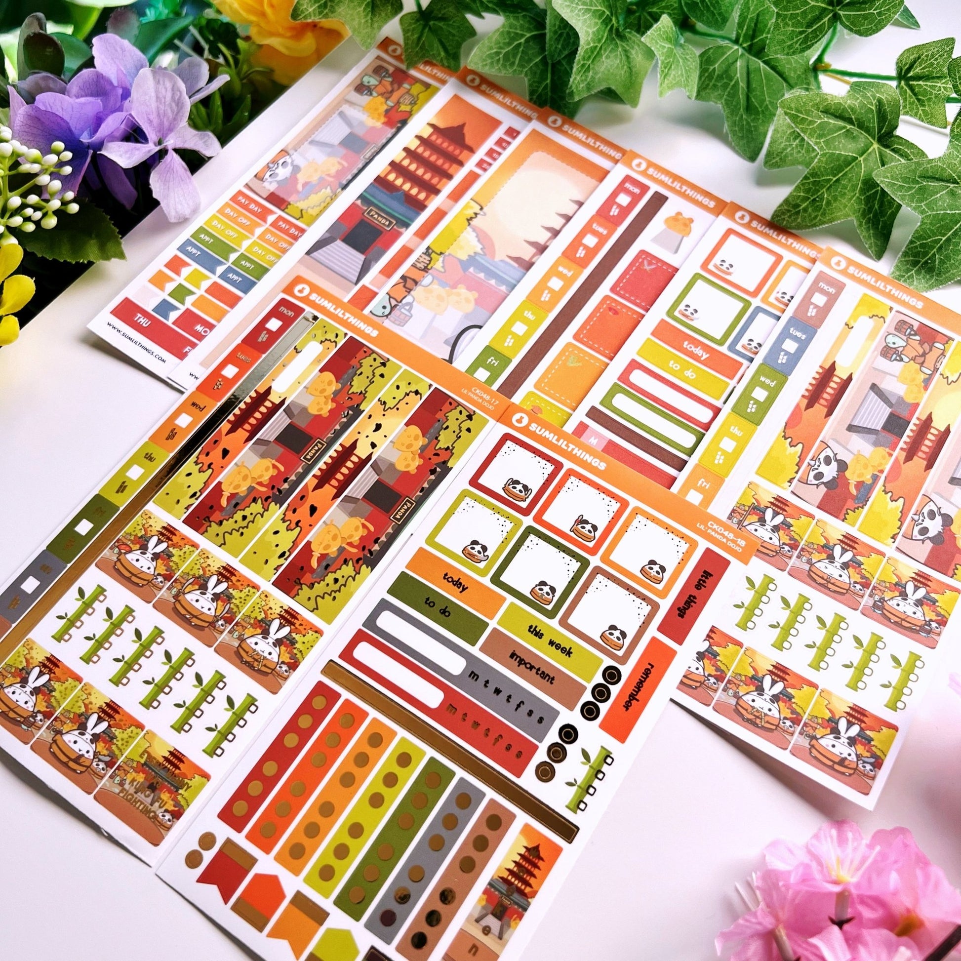 Hobonichi WEEKS Kit - Lil' Panda Dojo (2 Pages) - SumLilThings