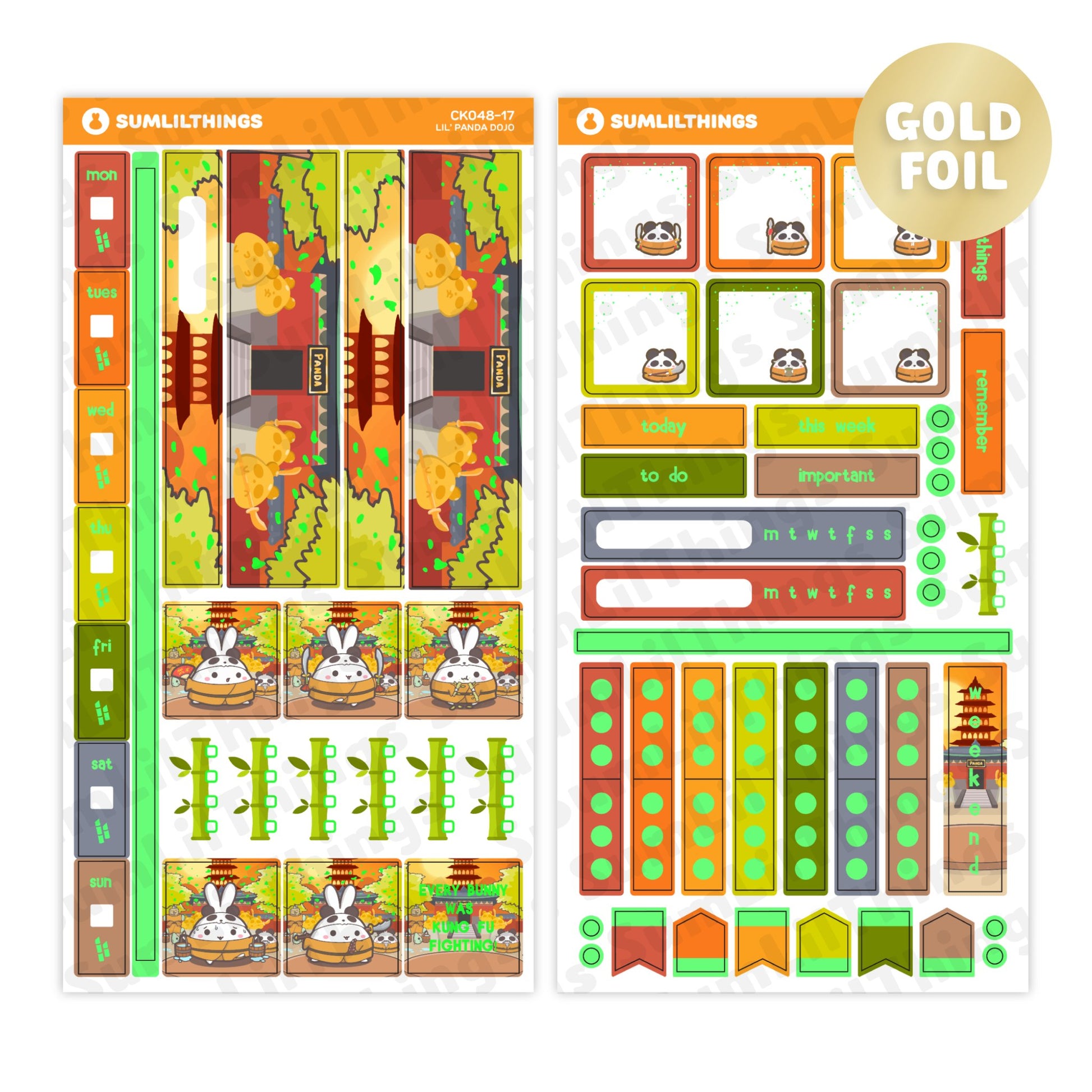 Hobonichi WEEKS Kit - Lil' Panda Dojo (2 Pages) - SumLilThings