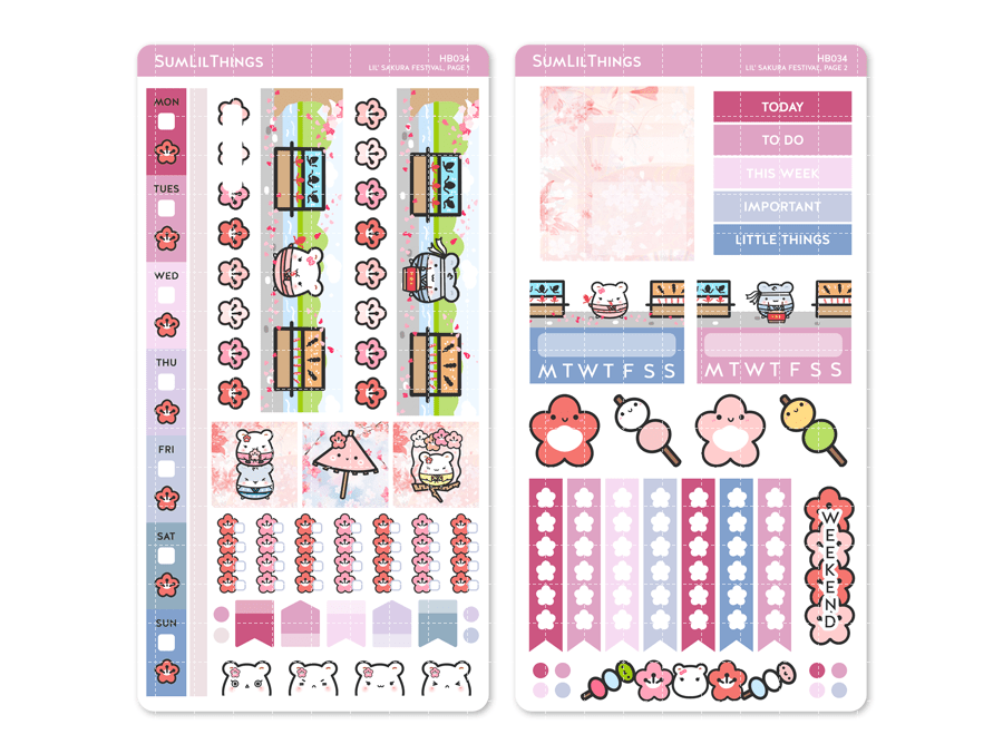 Hobonichi WEEKS Kit - Lil' Sakura Festival (3 Pages) - SumLilThings
