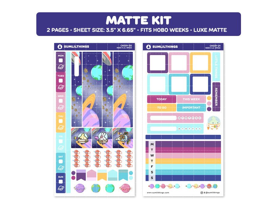 Hobonichi WEEKS Kit - Need A Lil' Space - Gold Foil - SumLilThings