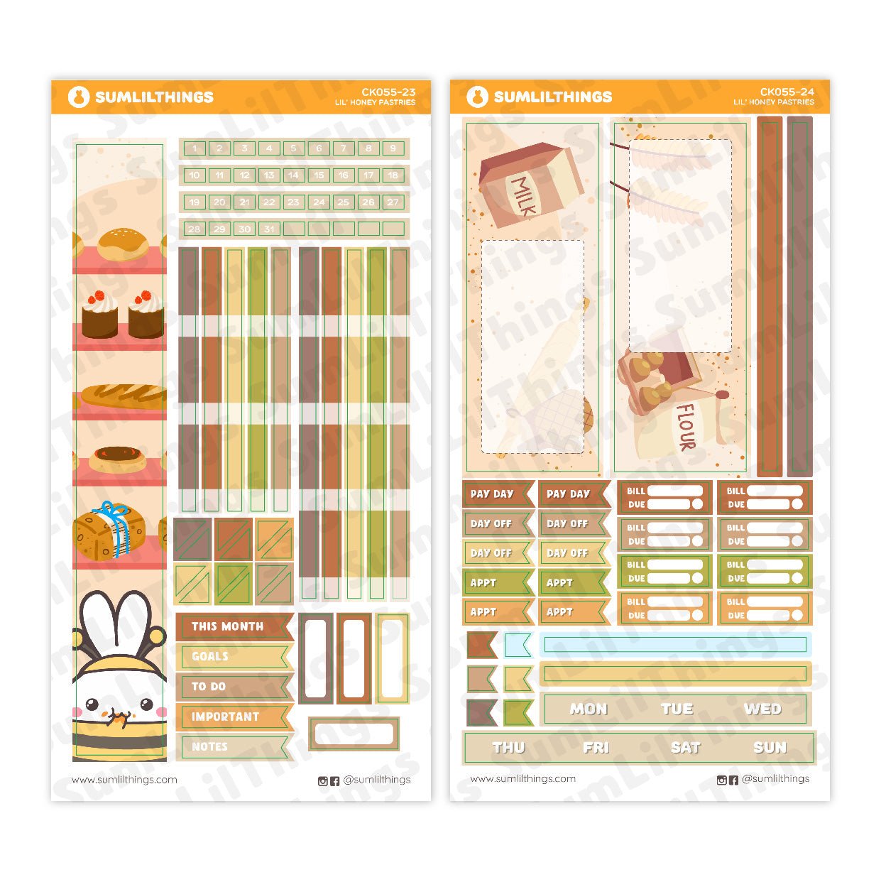 Hobonichi WEEKS - Lil' Honey Pastries - Gold Foil - SumLilThings