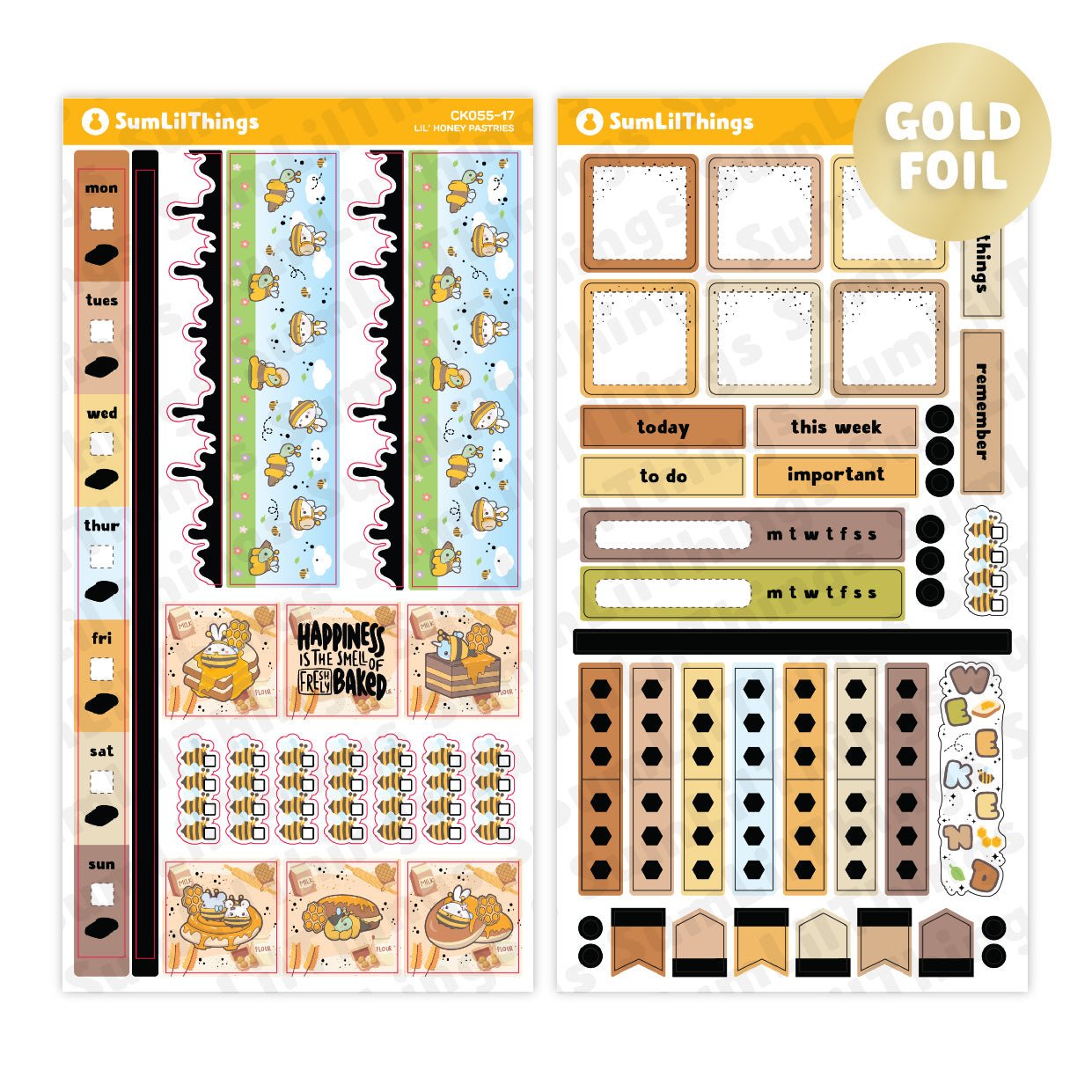 Hobonichi WEEKS - Lil' Honey Pastries - Gold Foil - SumLilThings