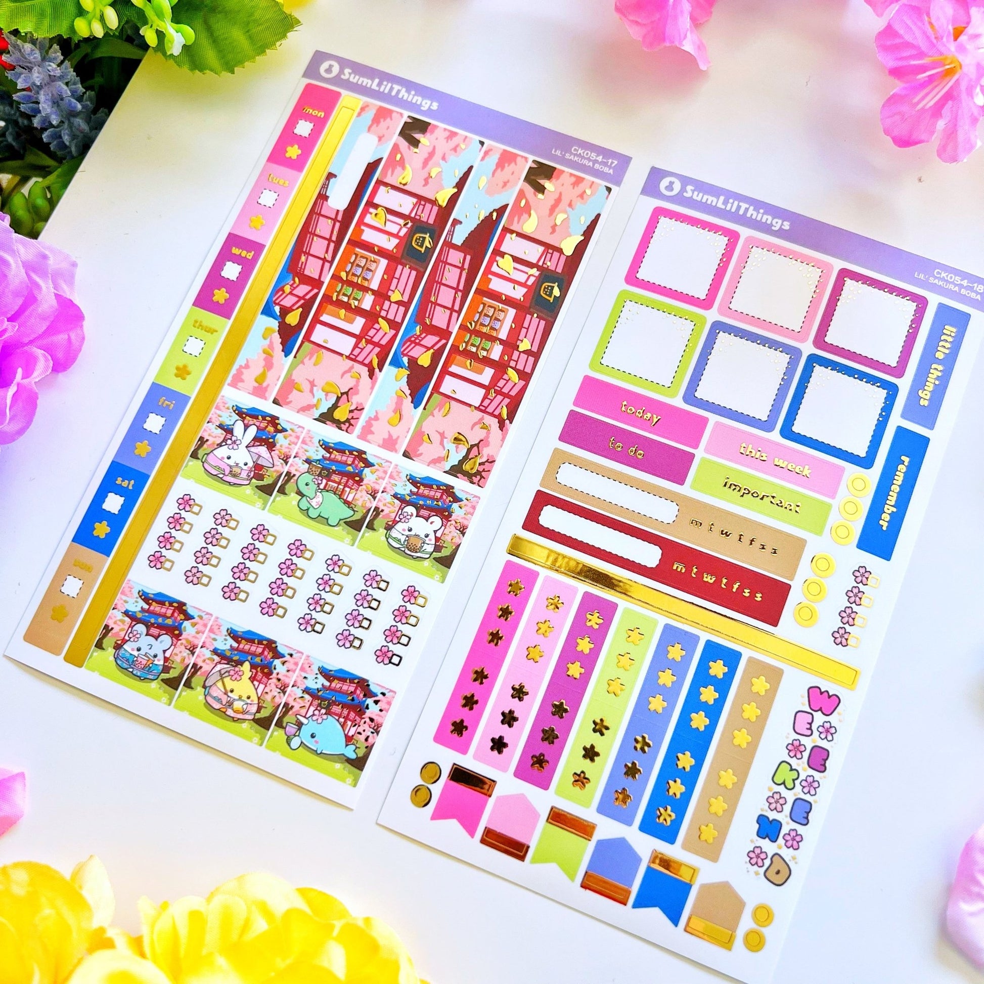 Hobonichi WEEKS - Lil' Sakura Boba - Gold Foil - SumLilThings