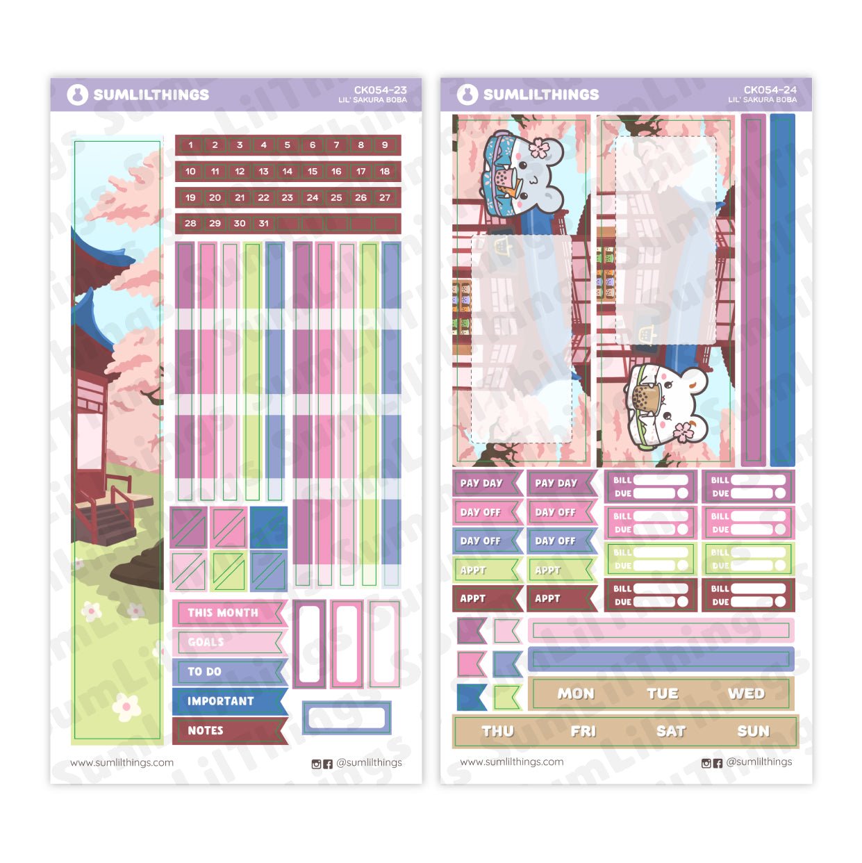 Hobonichi WEEKS - Lil' Sakura Boba - Gold Foil - SumLilThings