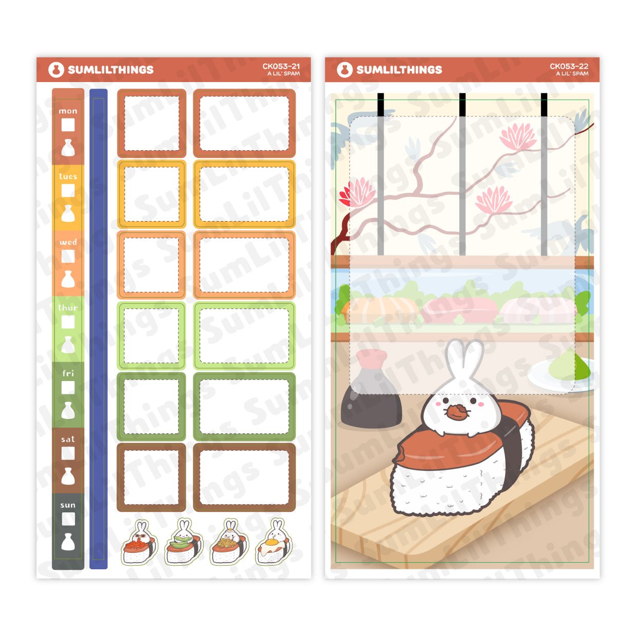 Hobonichi WEEKS - Lil' Spam Musubi - Gold Foil - SumLilThings