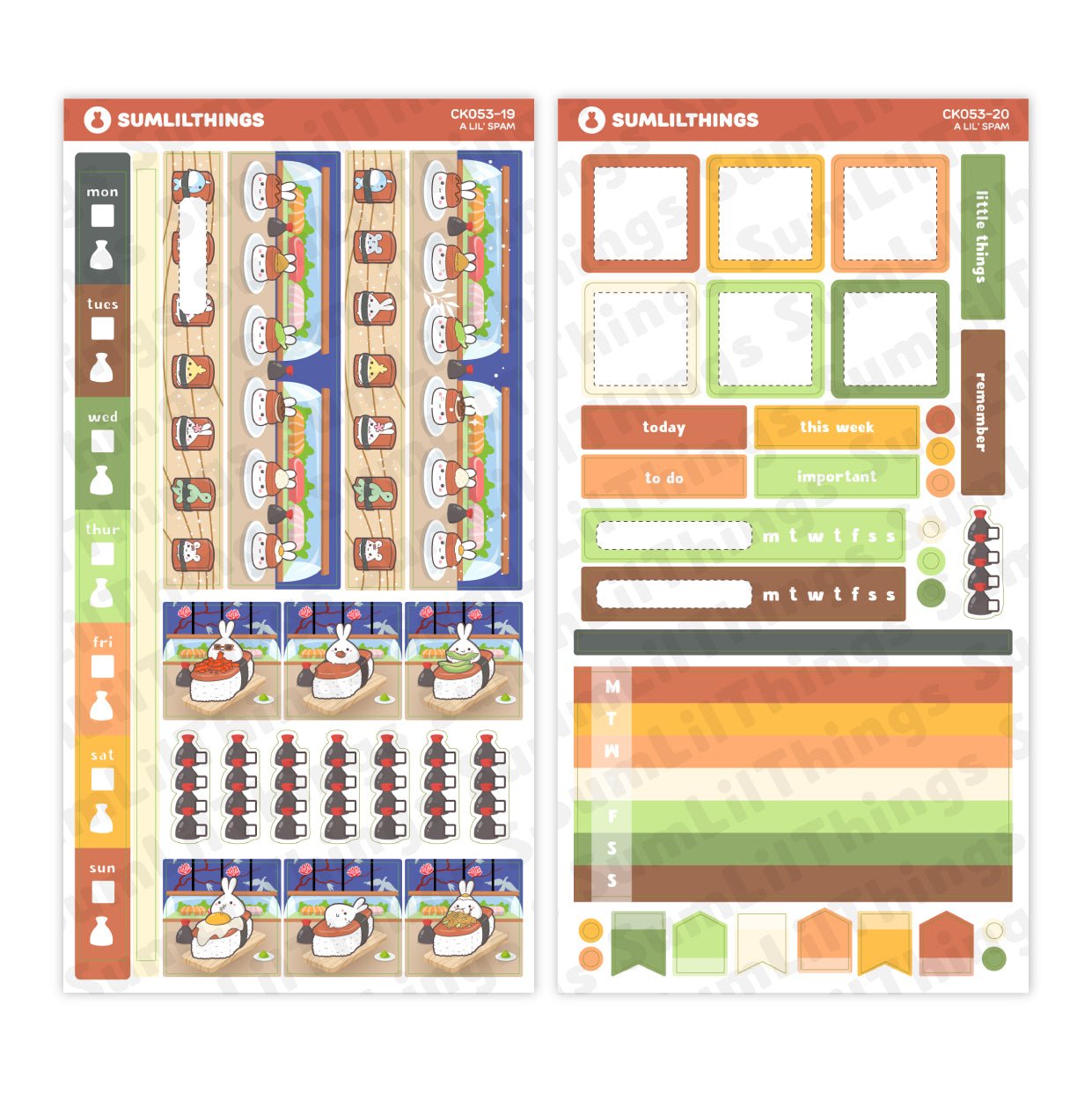 Hobonichi WEEKS - Lil' Spam Musubi - Gold Foil - SumLilThings