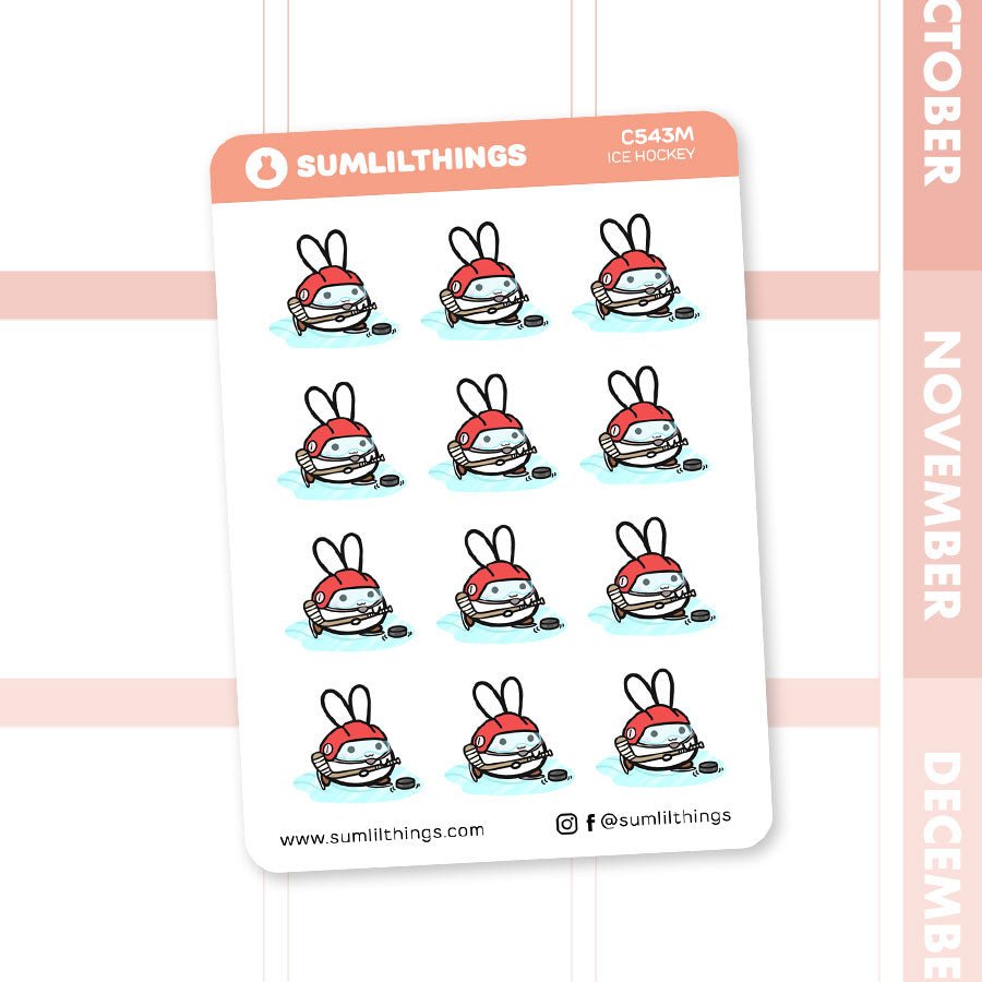 Ice Hockey Stickers - Mini Sheet - SumLilThings