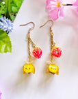 Jingle Bee and Strawberry Gold Earrings - SumLilThings