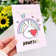 Journaling Card - Be Kind To Yourself - Gold Foiled - SumLilThings