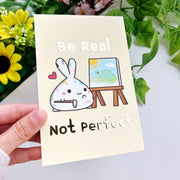 Journaling Card - Be Real Not Perfect - Gold Foiled - SumLilThings