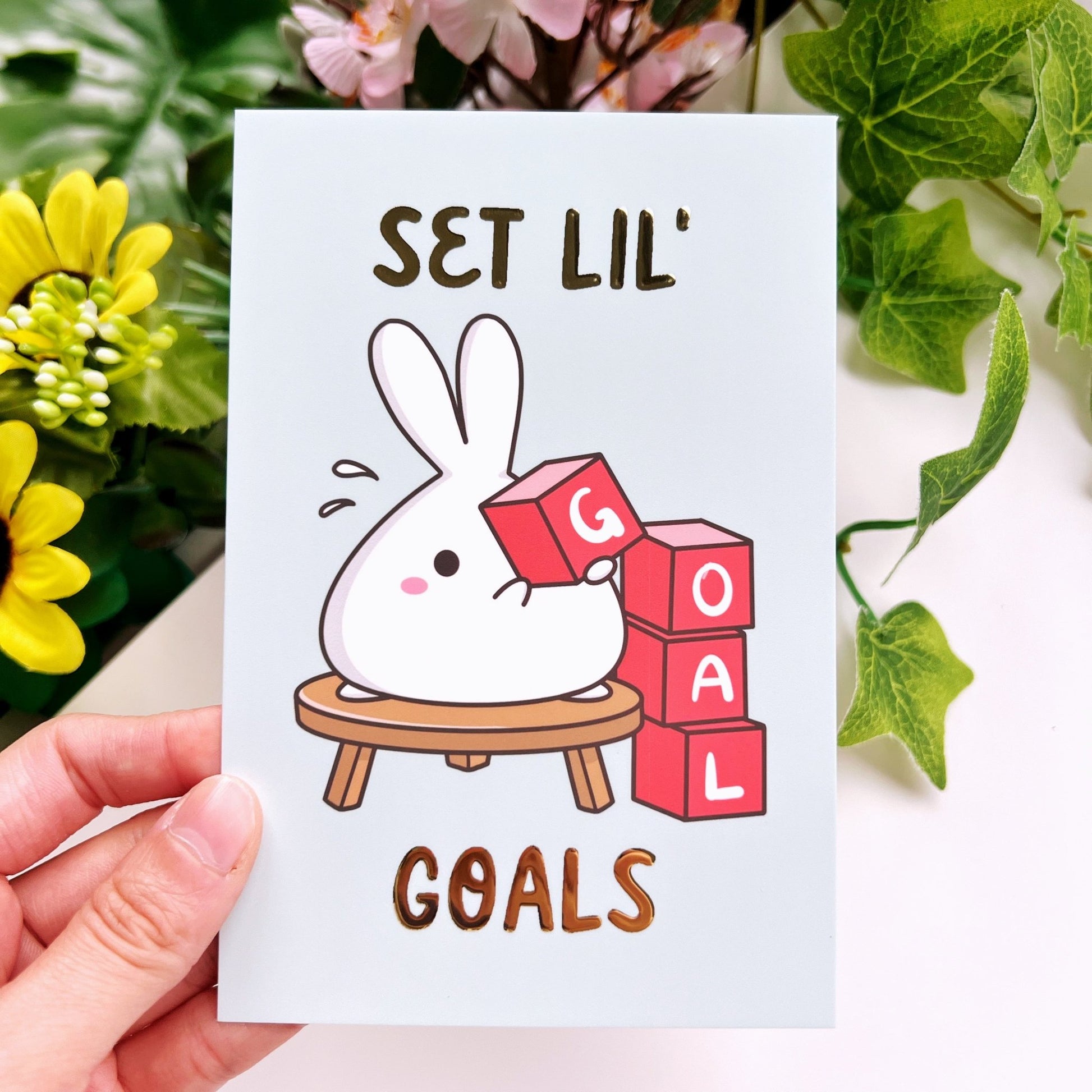 Journaling Card - Set Lil' Goals - Gold Foiled - SumLilThings