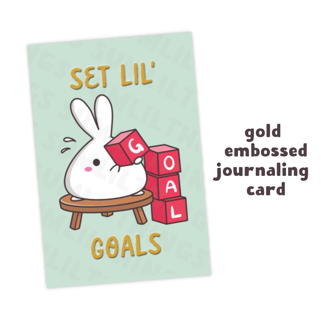 Journaling Card - Set Lil' Goals - Gold Foiled - SumLilThings