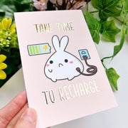 Journaling Card - Take Time To Recharge - Gold Foiled - SumLilThings