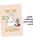 Journaling Card - Take Time To Recharge - Gold Foiled - SumLilThings