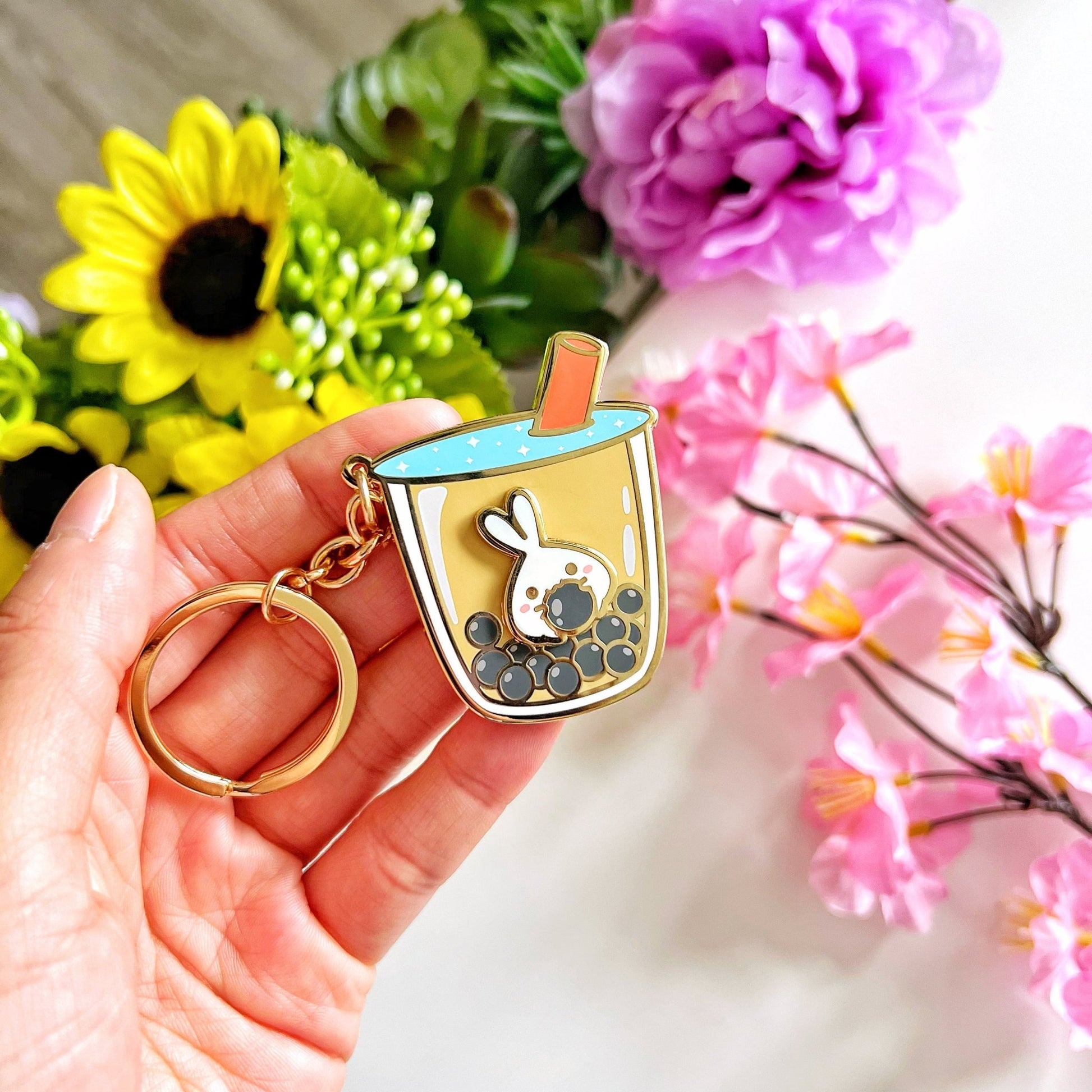 Keychain - Lil' Classic Boba Milk Tea (Interactive Spinner) - SumLilThings