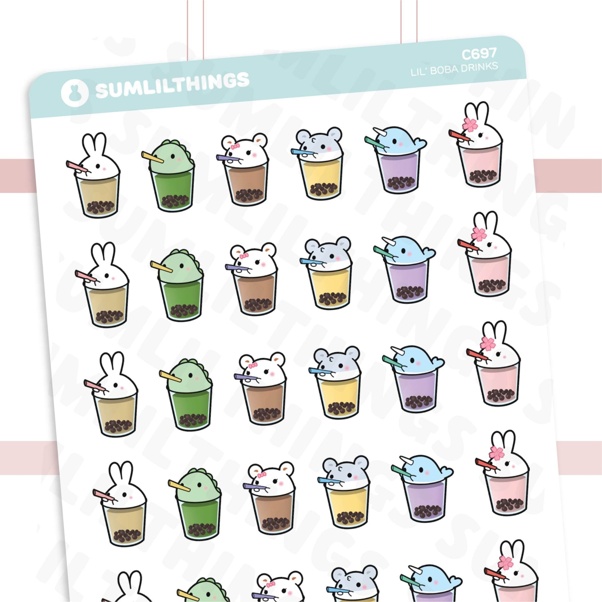 Lil' Boba Drinks Stickers - SumLilThings