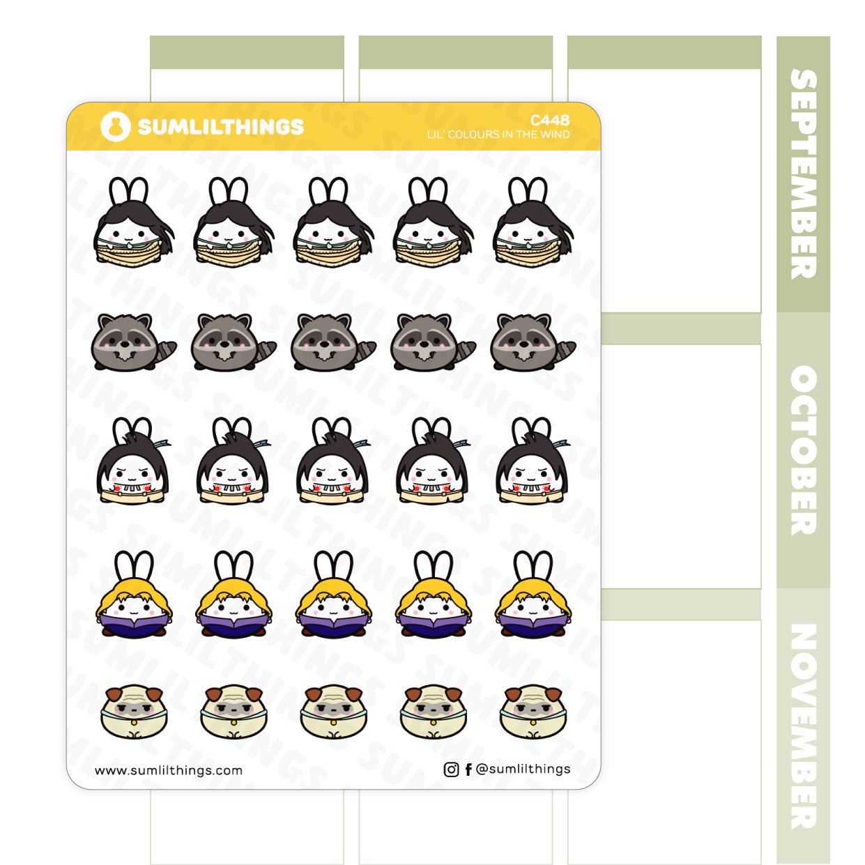 Lil' Colours of the Wind Stickers - SumLilThings