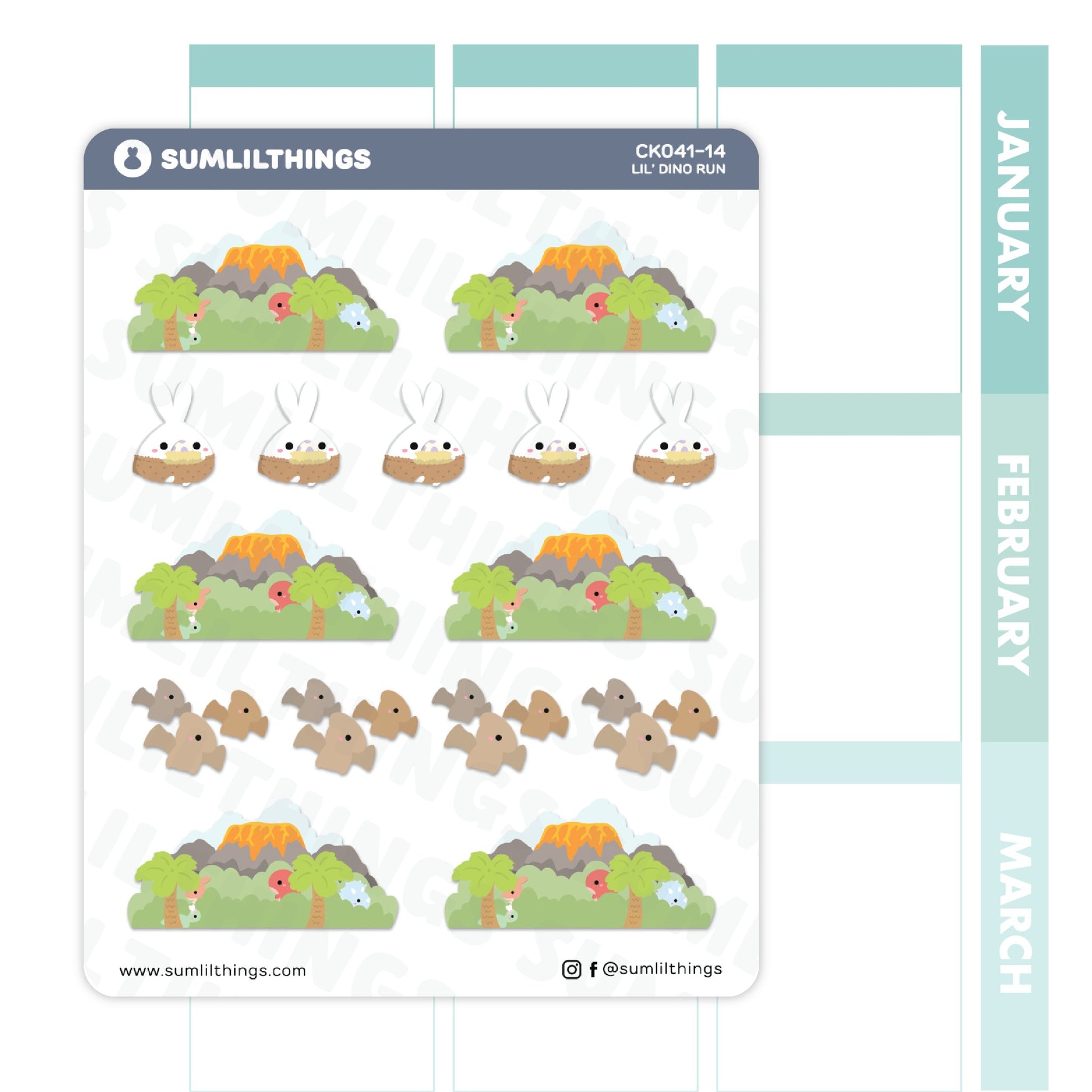 Lil' Dino Run Stickers - SumLilThings