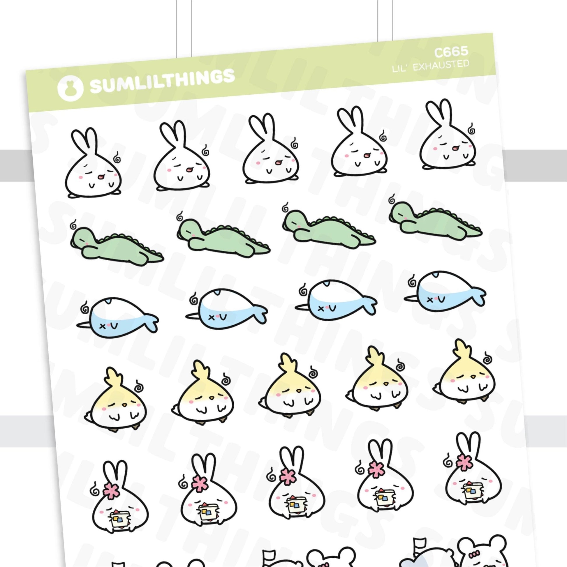 Lil' Exhausted Stickers - SumLilThings
