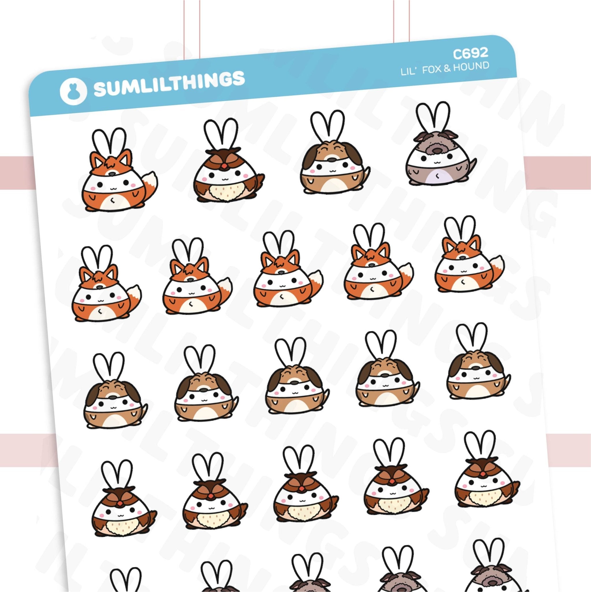Lil' Fox and Hound Stickers - SumLilThings