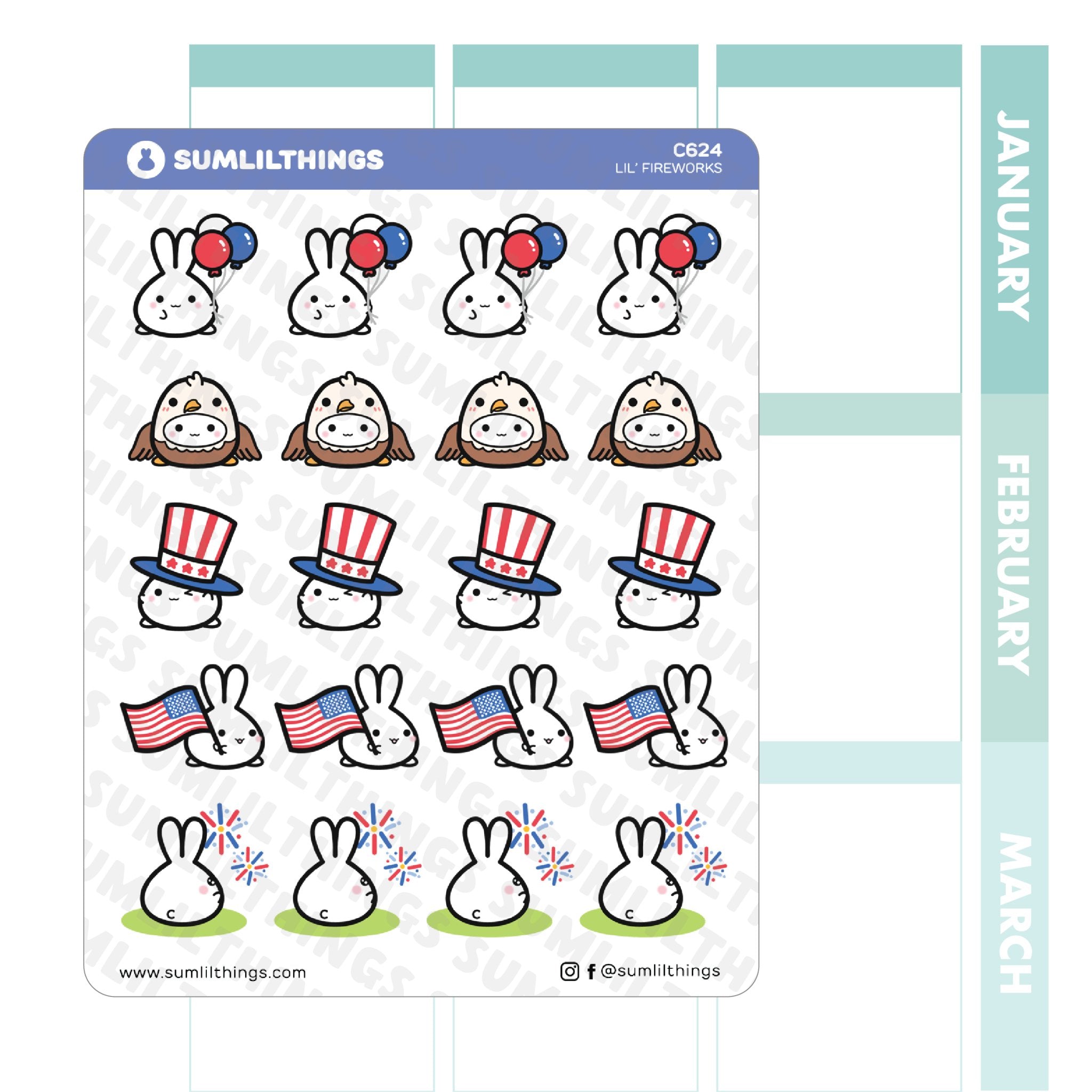 Lil' July Fourth Stickers - SumLilThings