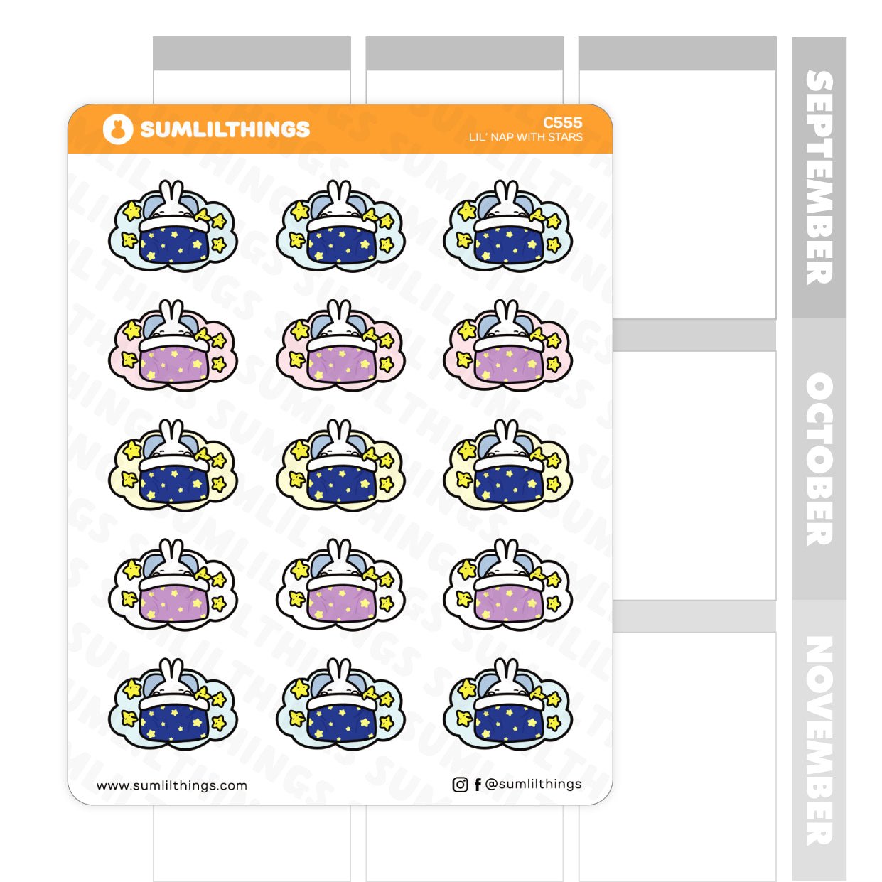 Lil' Nap with Stars Stickers - SumLilThings
