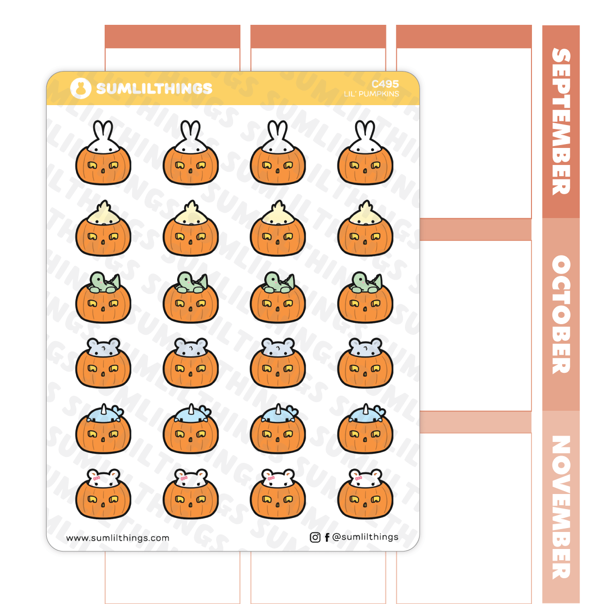 Lil' Peeking Pumpkins Stickers - SumLilThings