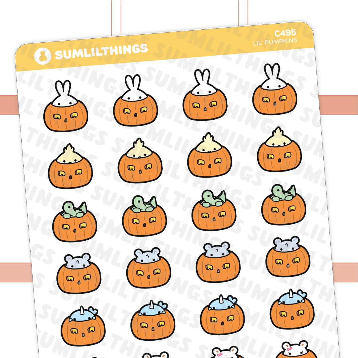 Lil' Peeking Pumpkins Stickers - SumLilThings