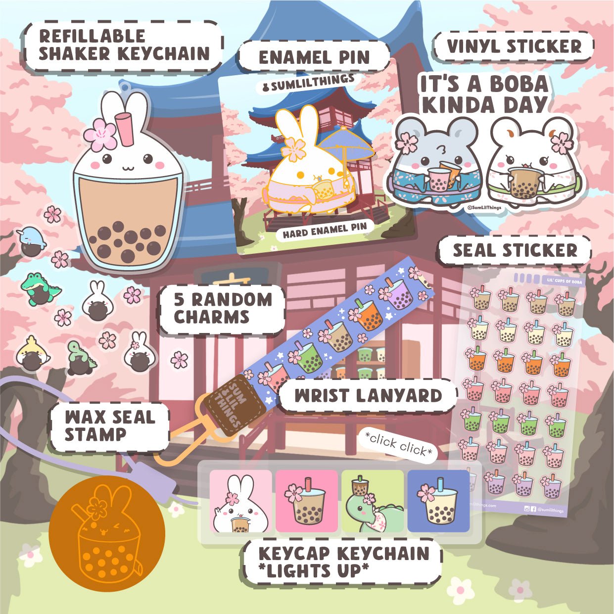 Lil' Sakura Boba Booster Pack (9 Items) - 20% OFF - SumLilThings