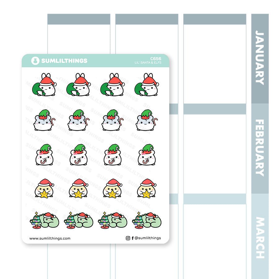 Lil' Santa & Elfs Stickers - SumLilThings
