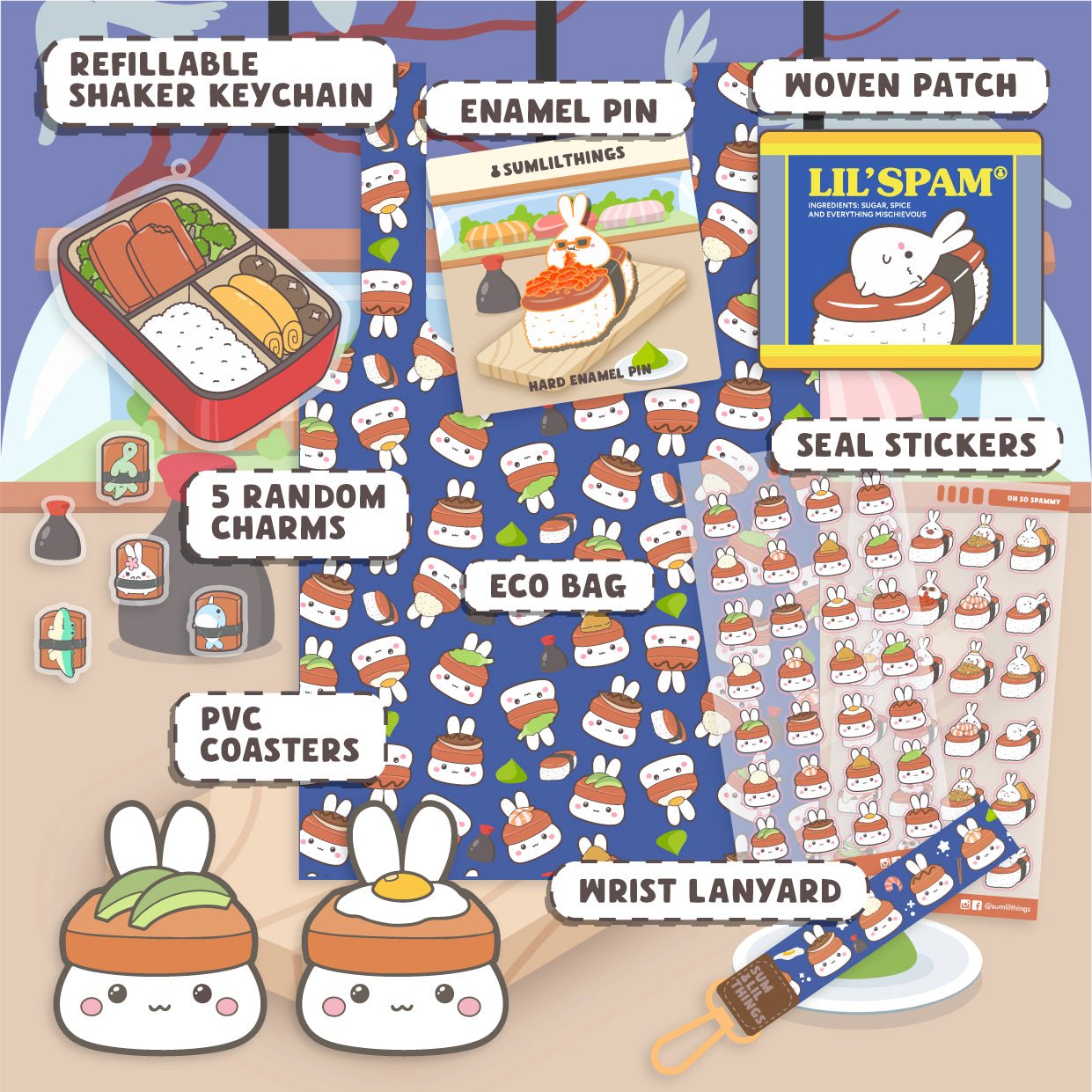 Lil' Spam Musubi Booster Pack (10 Items) - 20% OFF - SumLilThings