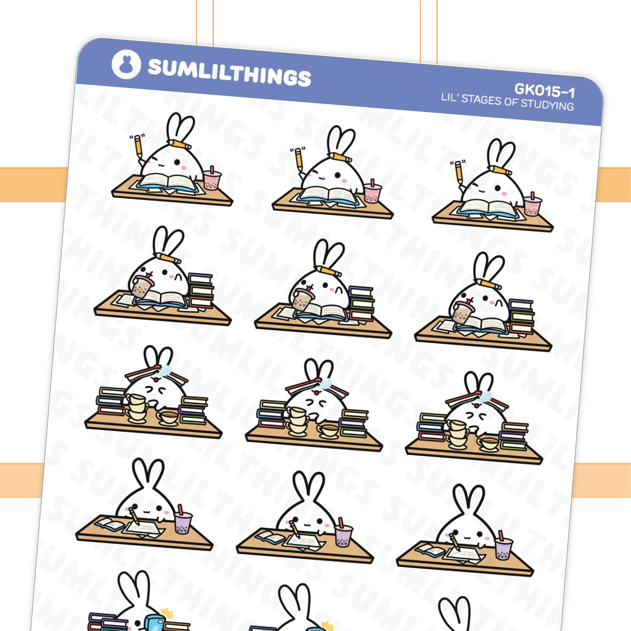 Lil' Stages of Studying Stickers - SumLilThings