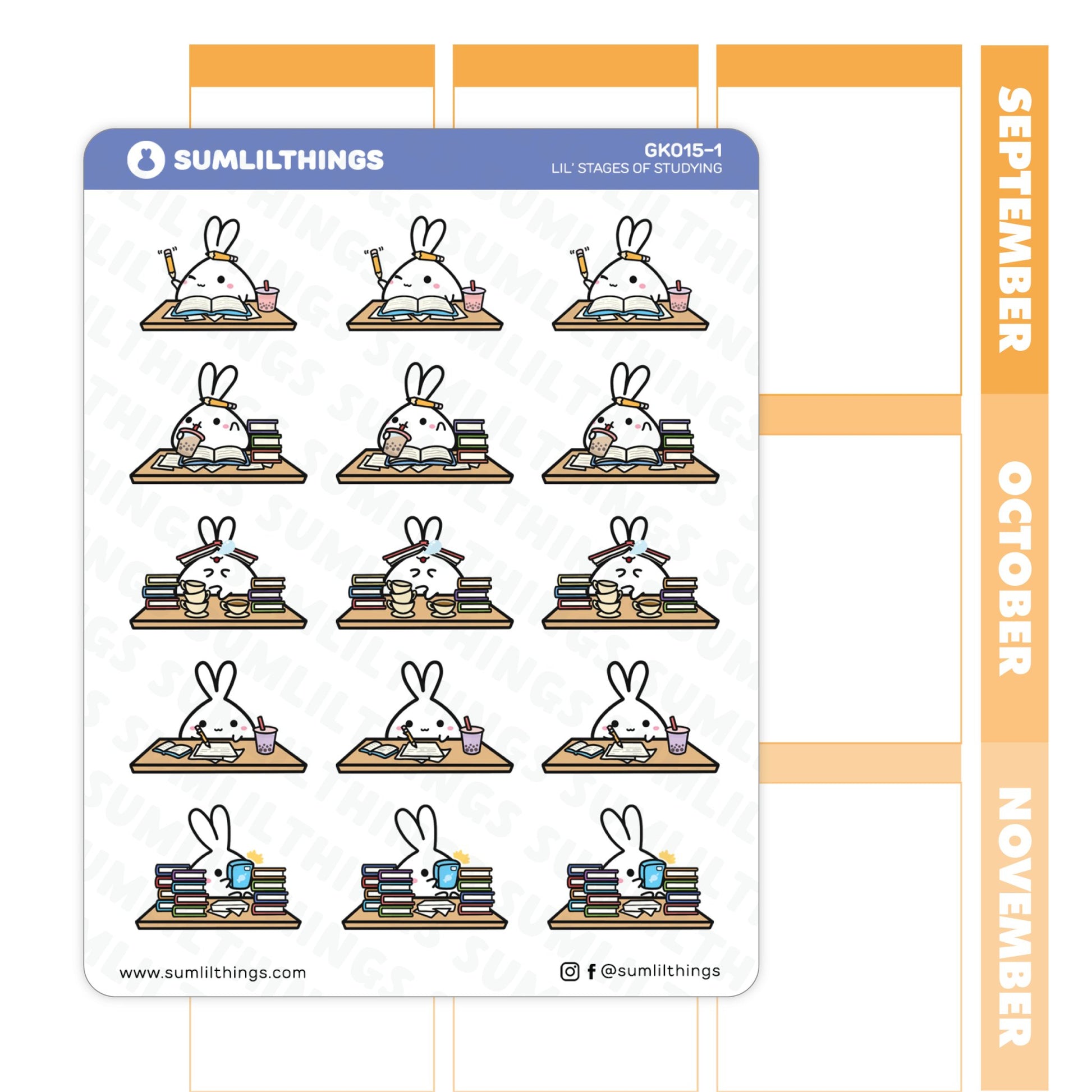 Lil' Stages of Studying Stickers - SumLilThings