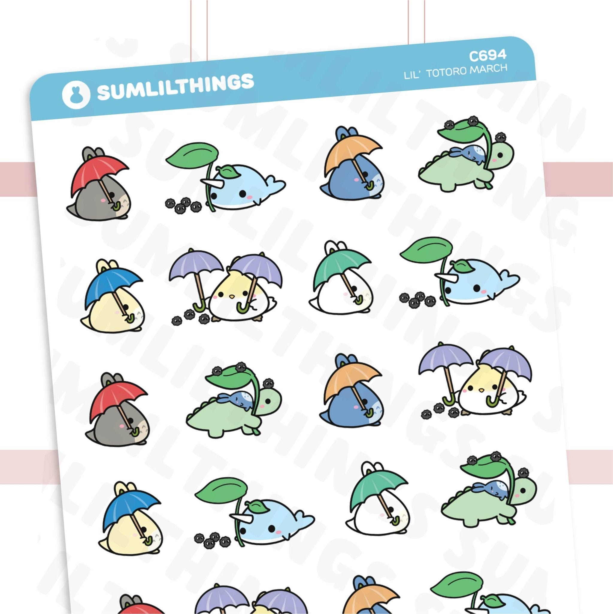 Lil' Totoro March Stickers - SumLilThings