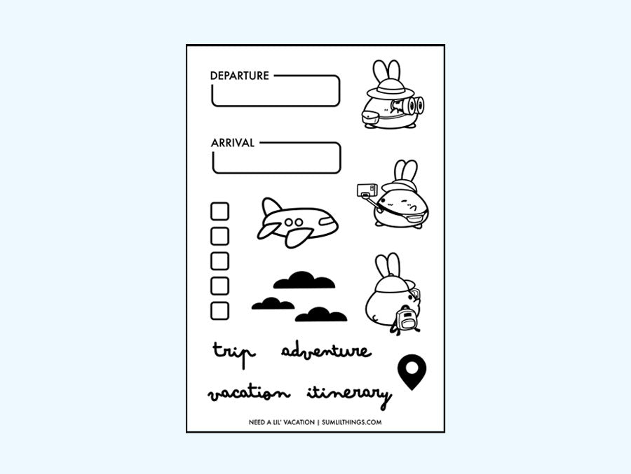 Mini Clear Stamp - Need A Lil' Vacation - SumLilThings