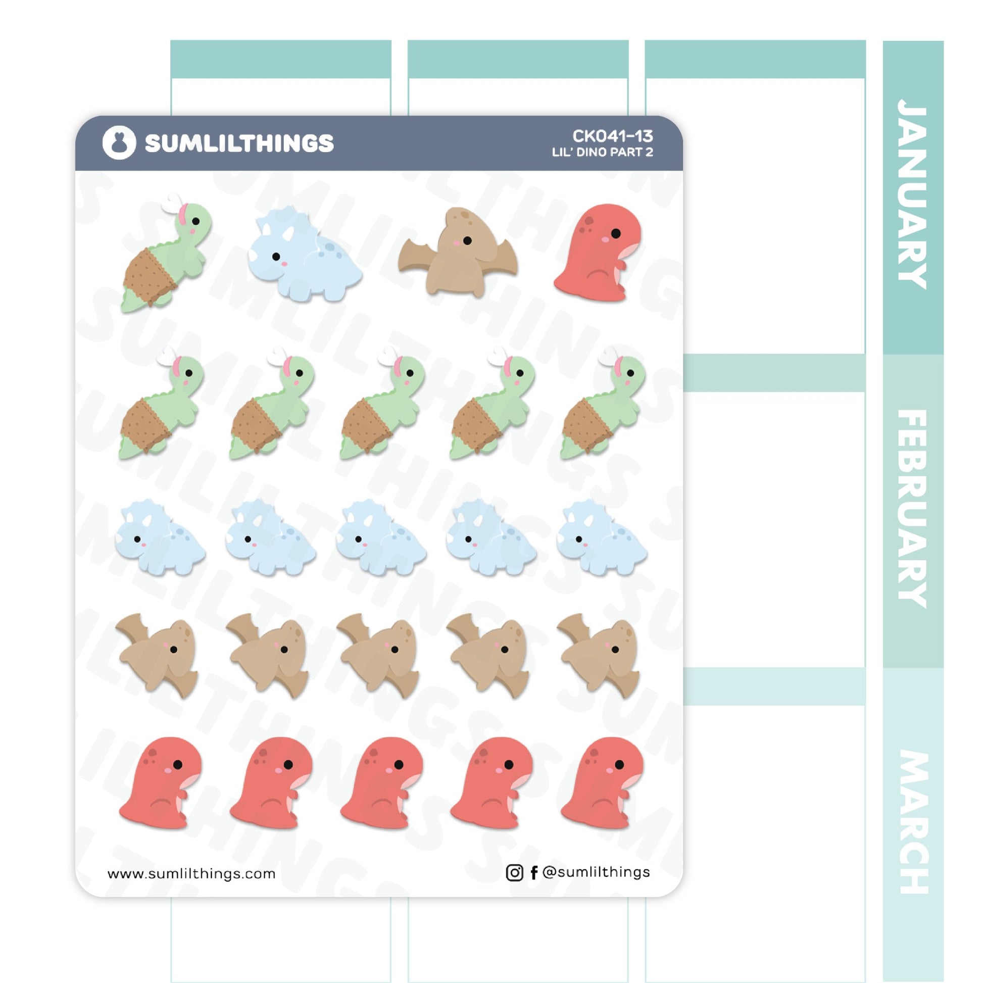 More Lil' Dino Stickers - SumLilThings